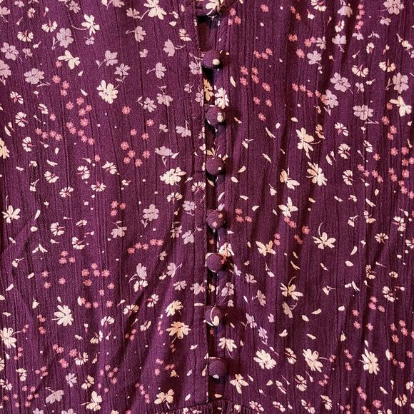 Garnet Hill Marina Crepe Dress Size Medium Purple Floral New Relaxed Fit New - Picture 7 of 7